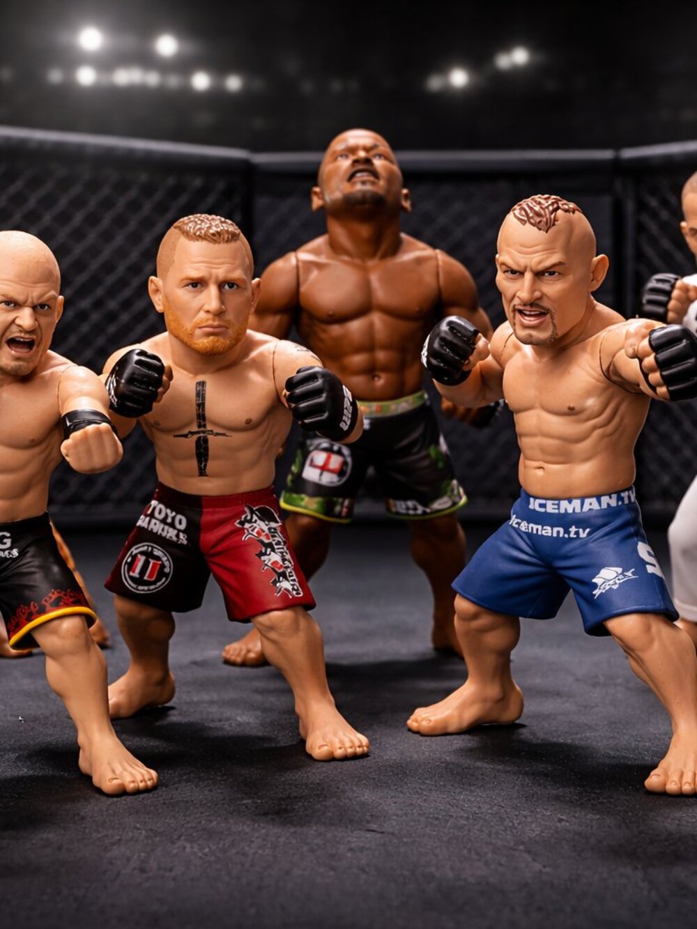 UFC Round 5 Loose Action Figures Lot x8 — Tito Brock JDS Rampage Anderson Chuck